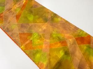 リサイクル　幾何学模様織出し名古屋帯